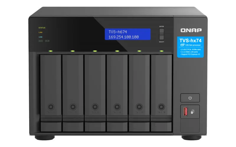 6-Bay Quts Hero Nas | Intel Core I3-12100 4-Core/8-Thread | Up To 4.3Ghz | 16Gb So-Dimm  Ddr4(Max.128Gb) | 6 X 2.5In/3.5In Sata Hdd/Ssd | 2 X 2.5Gbe | 2X M.2 Pcie Gen4 X4 Slots | Pcie Gen4 Slots | Hdmi 1.4B | 250W Psu