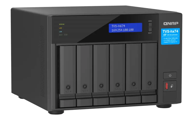 6-Bay Quts Hero Nas | Intel Core I3-12100 4-Core/8-Thread | Up To 4.3Ghz | 16Gb So-Dimm  Ddr4(Max.128Gb) | 6 X 2.5In/3.5In Sata Hdd/Ssd | 2 X 2.5Gbe | 2X M.2 Pcie Gen4 X4 Slots | Pcie Gen4 Slots | Hdmi 1.4B | 250W Psu