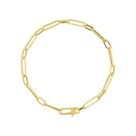 9k Yellow Gold Paper Link 20cm Bracelet
