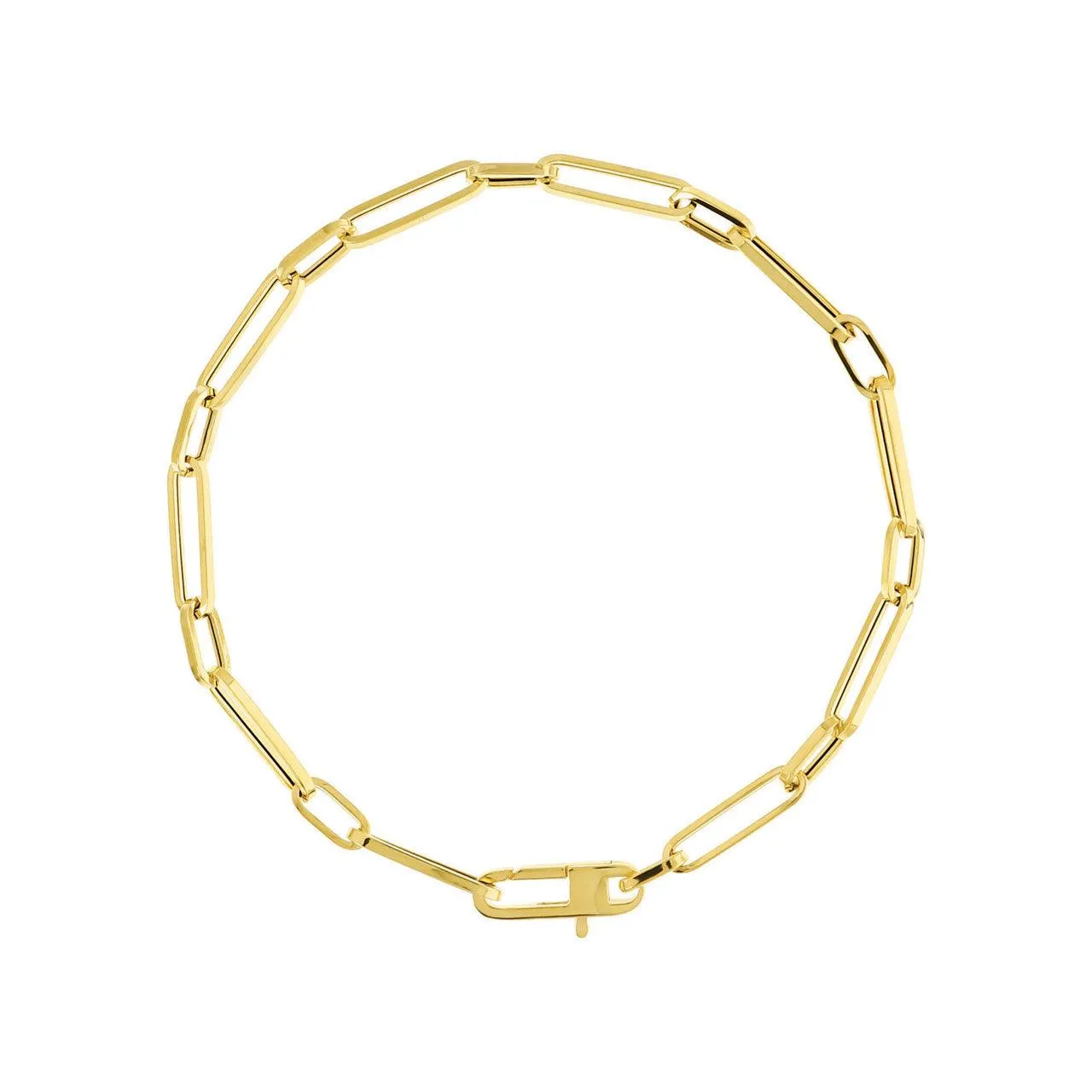 9k Yellow Gold Paper Link 20cm Bracelet