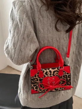 A New Fall And Winter Season Retro Fashion Leopard Print Mini Handbag Square Bag