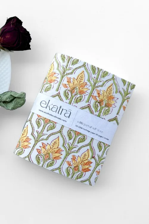 A6  Journal By Ekatra - Yellow Floral ( Set Of 2 )