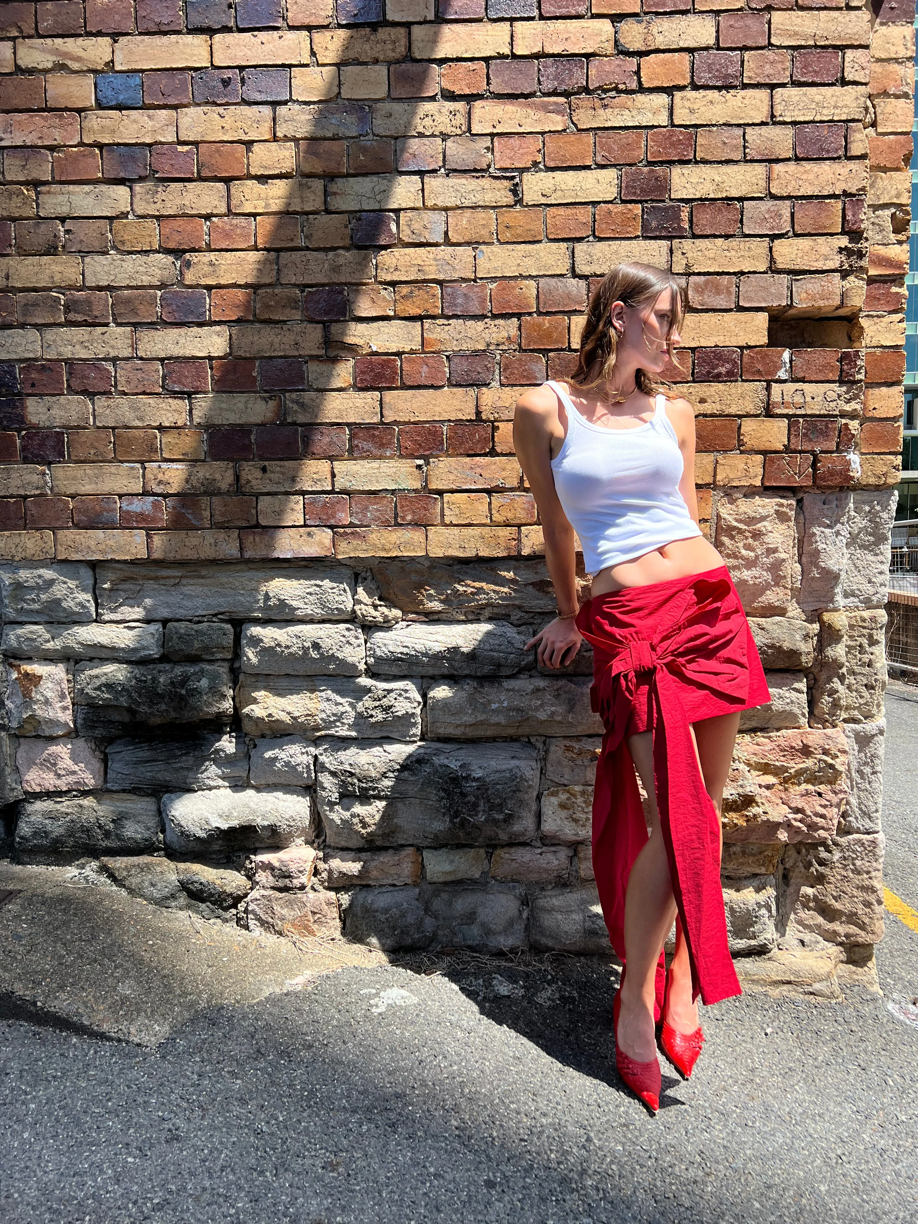 Acne Studios - Red Bow Mini Skirt
