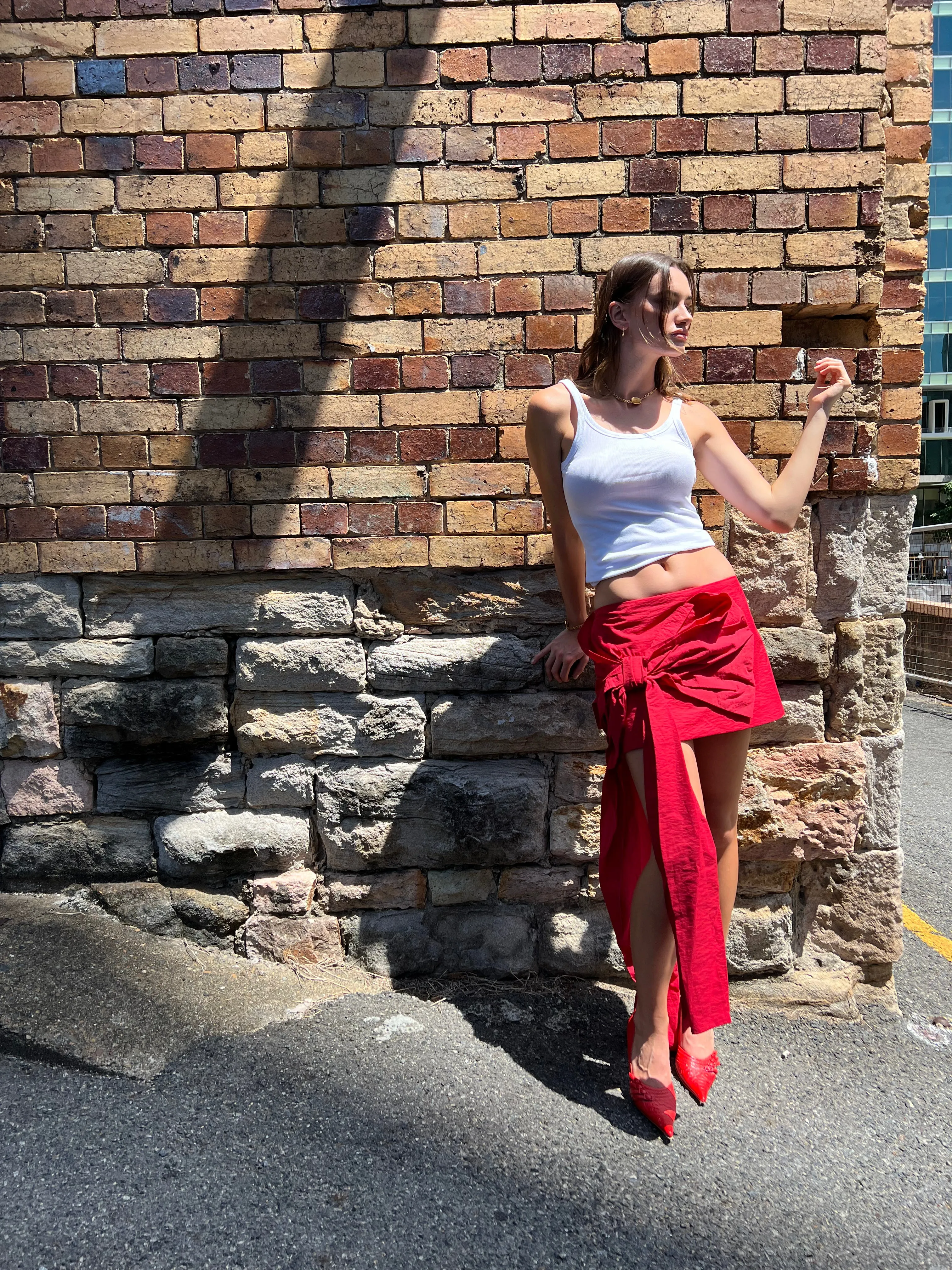 Acne Studios - Red Bow Mini Skirt