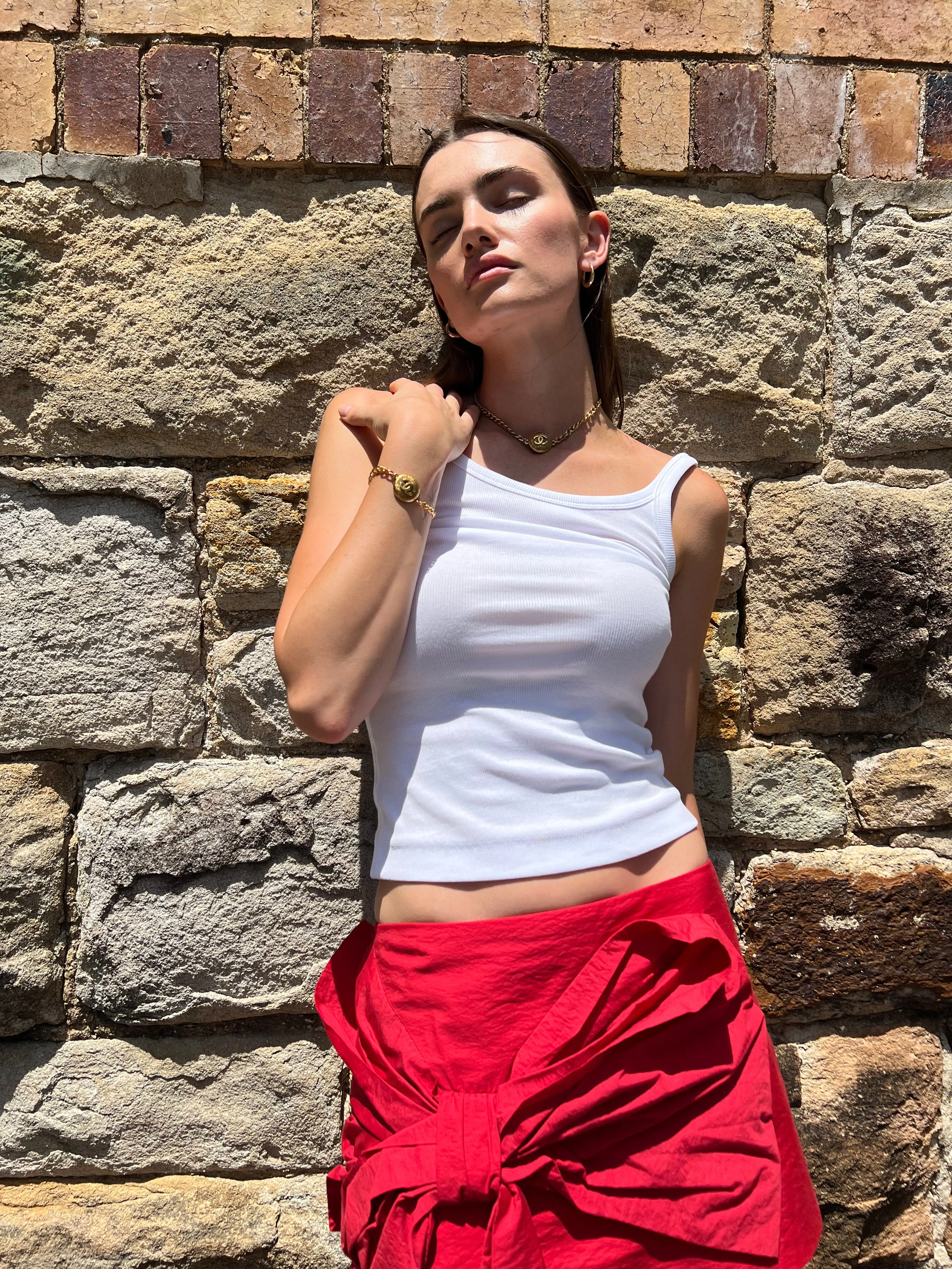 Acne Studios - Red Bow Mini Skirt