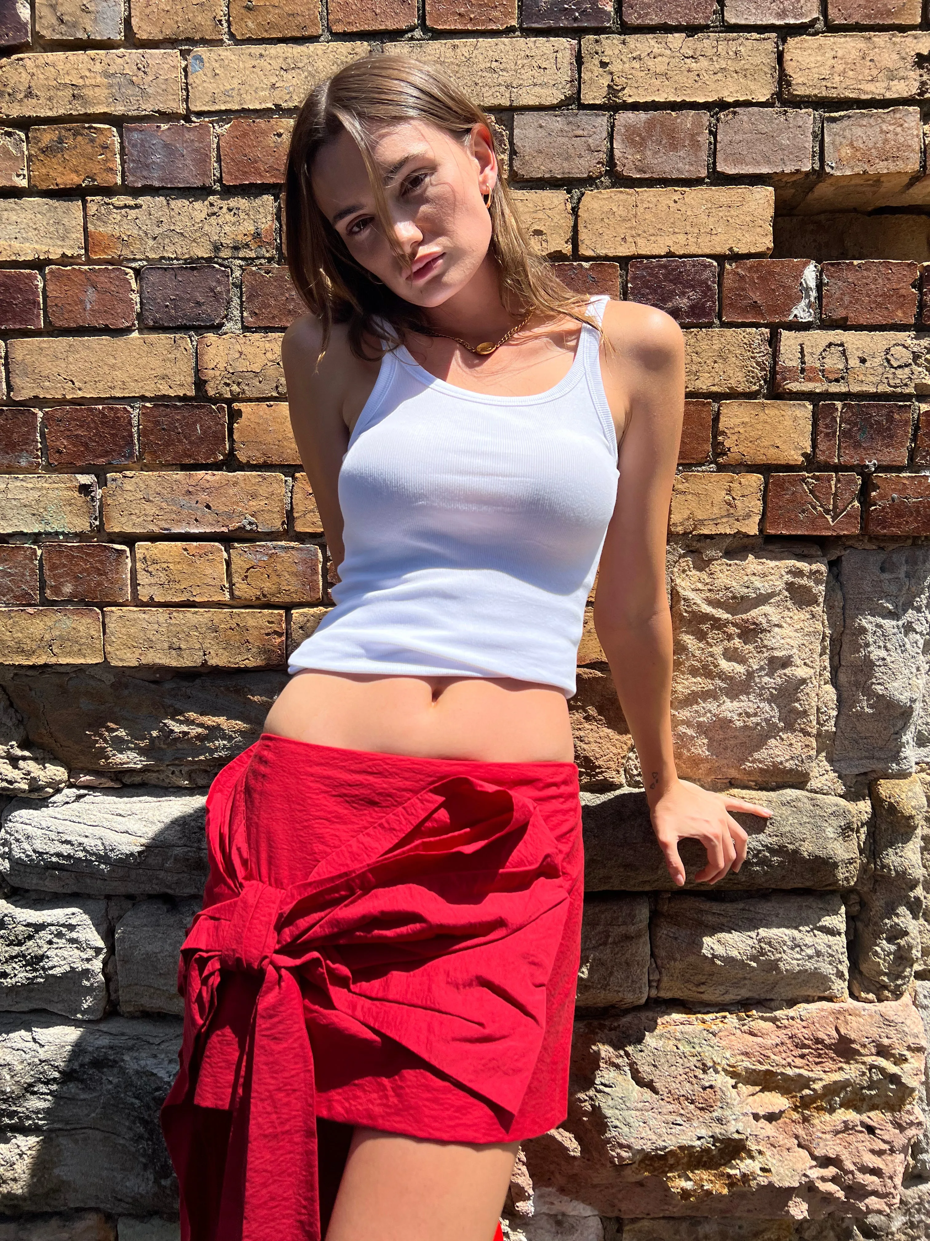 Acne Studios - Red Bow Mini Skirt