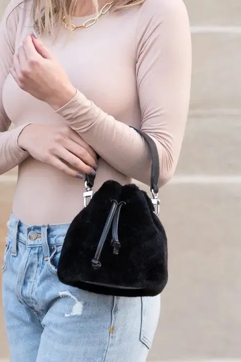 Aili's Corner Elle Convertible Plush Top Handle Crossbody