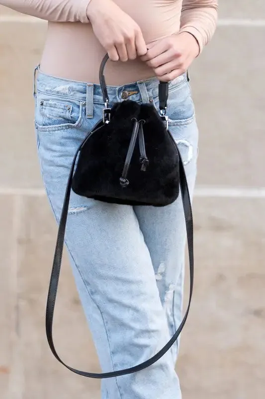 Aili's Corner Elle Convertible Plush Top Handle Crossbody