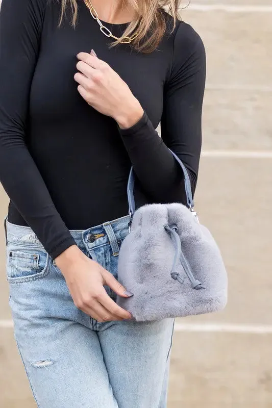 Aili's Corner Elle Convertible Plush Top Handle Crossbody