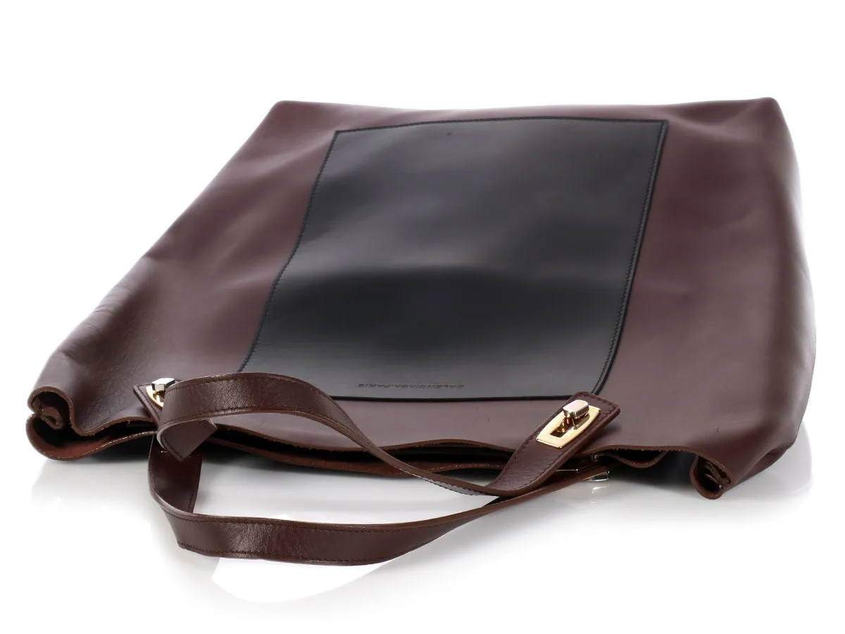 Balenciaga Brown Colorblock Tote