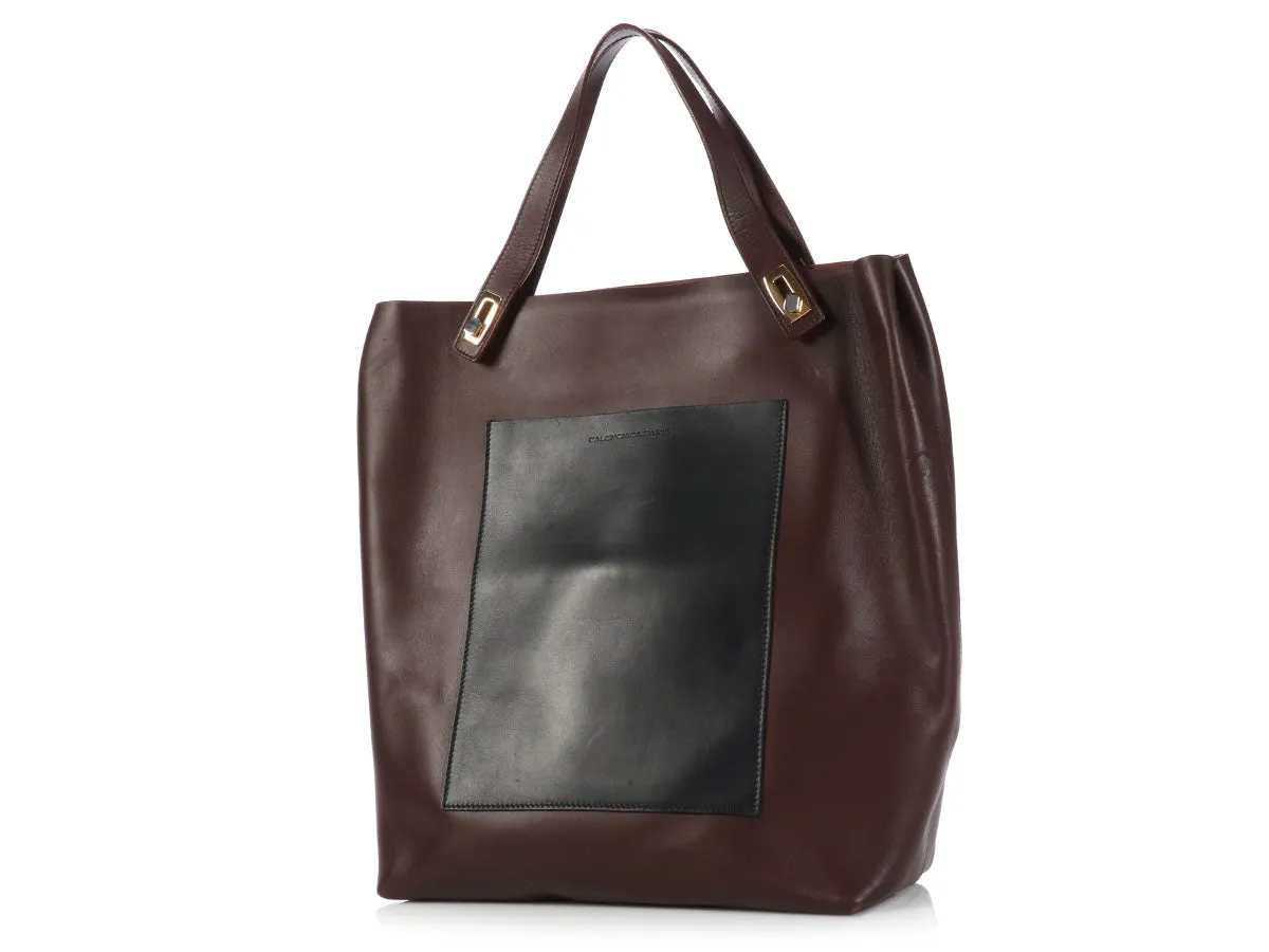 Balenciaga Brown Colorblock Tote