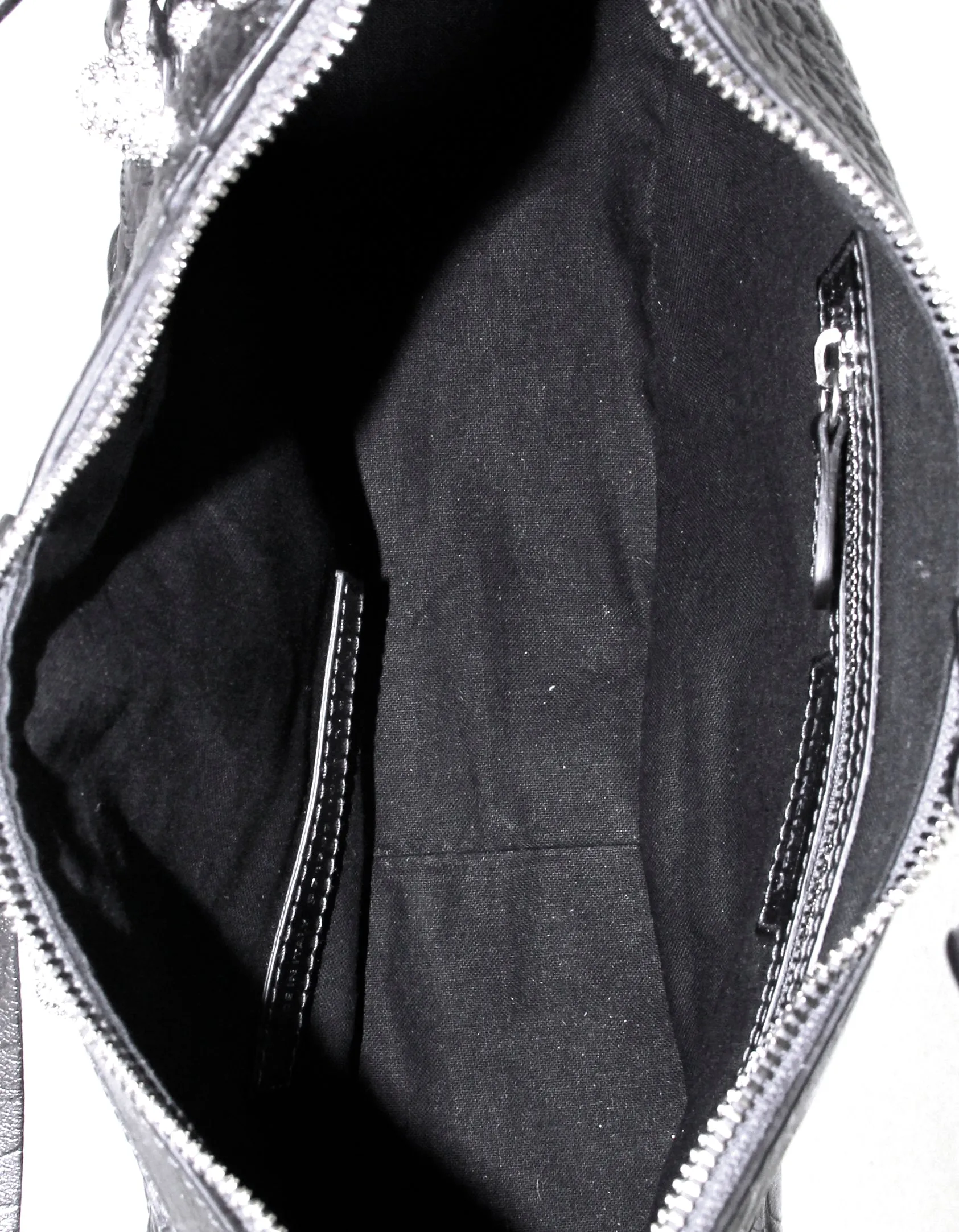 Balenciaga Dark Grey Metallized Embossed Crystal Small Le Cagole Small Shoulder Bag