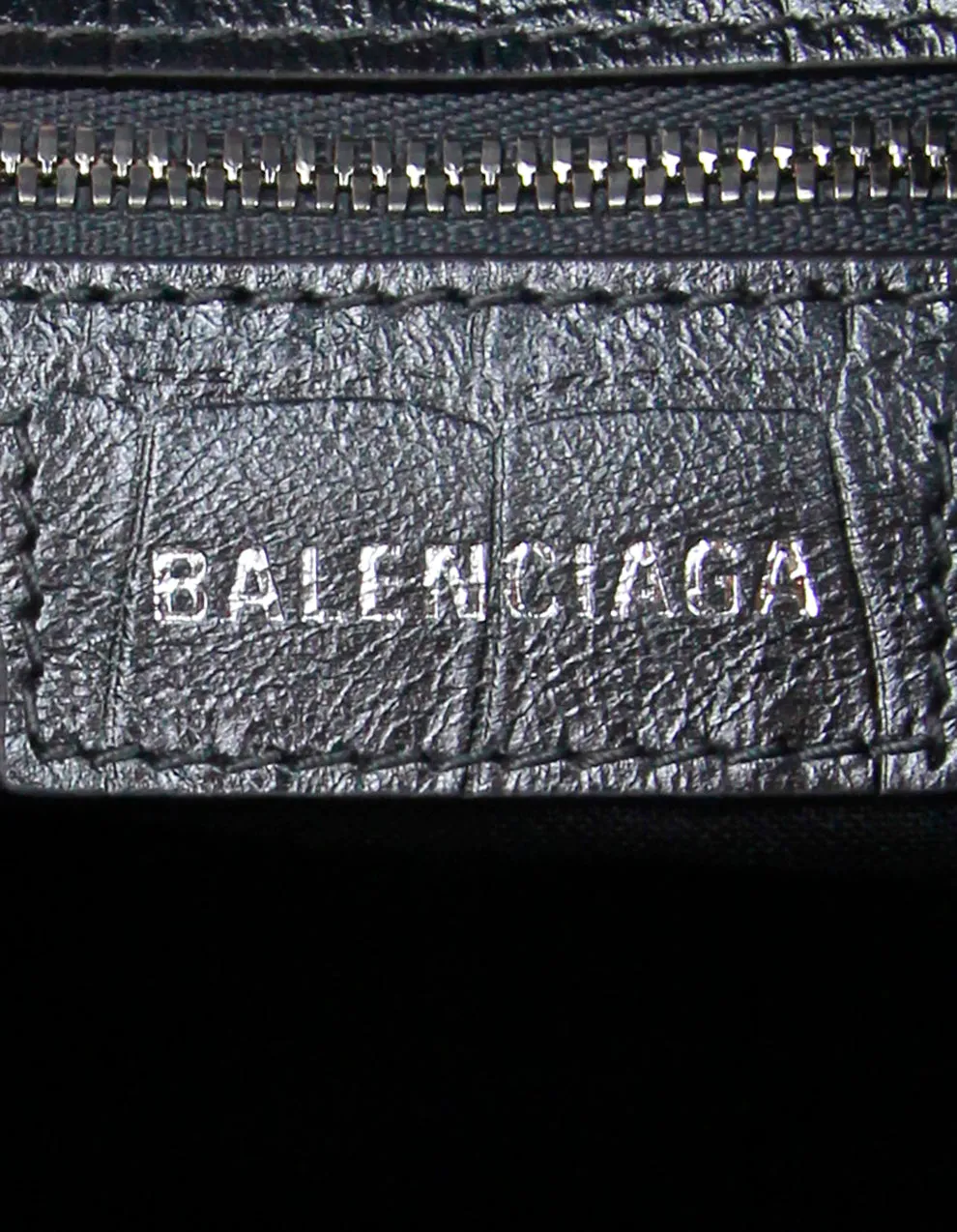 Balenciaga Dark Grey Metallized Embossed Crystal Small Le Cagole Small Shoulder Bag