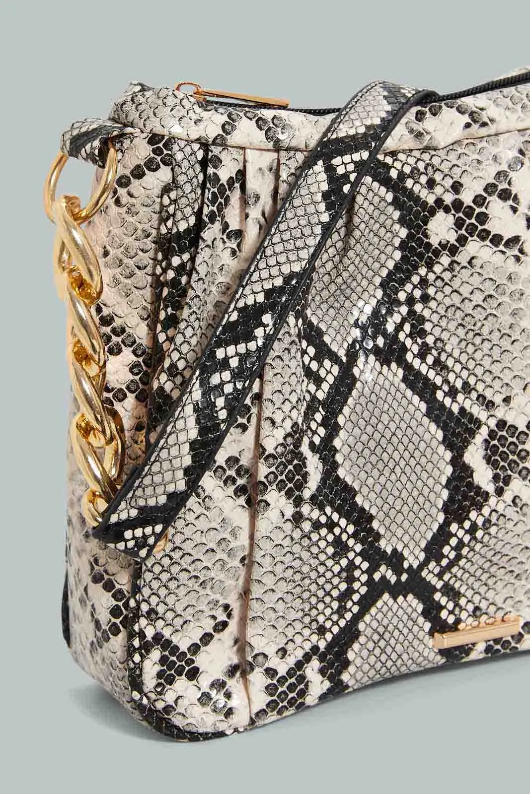Beige Animal Print Crossbody Bag