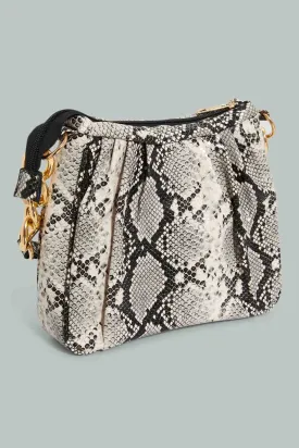 Beige Animal Print Crossbody Bag