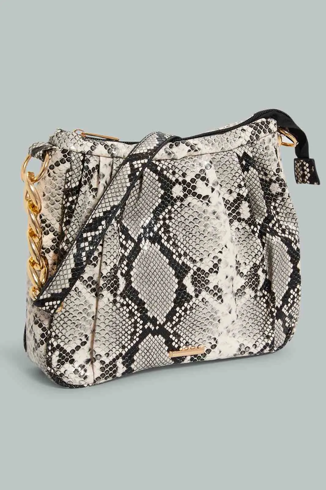 Beige Animal Print Crossbody Bag
