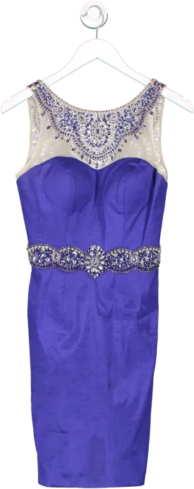 Blue Jewel Embellished Mini Dress UK 8