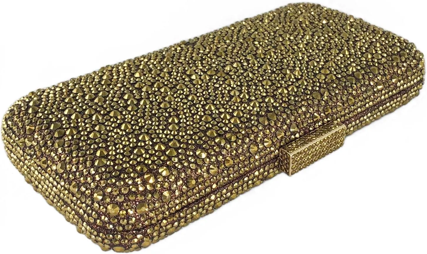 Boutique De FGG Bling Crystal Clutch Purse for Women Formal Evening Handbags Wedding Party Bridal Rhinestone Clutch Bag,Mini
