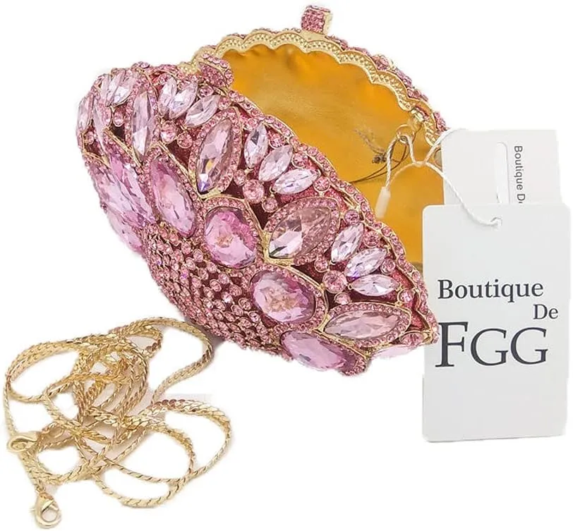 Boutique De FGG Women Peacock Clutch Purses for Women Formal Crystal Evening Bags Bridal Wedding Rhinestone Clutch Bag,Mini