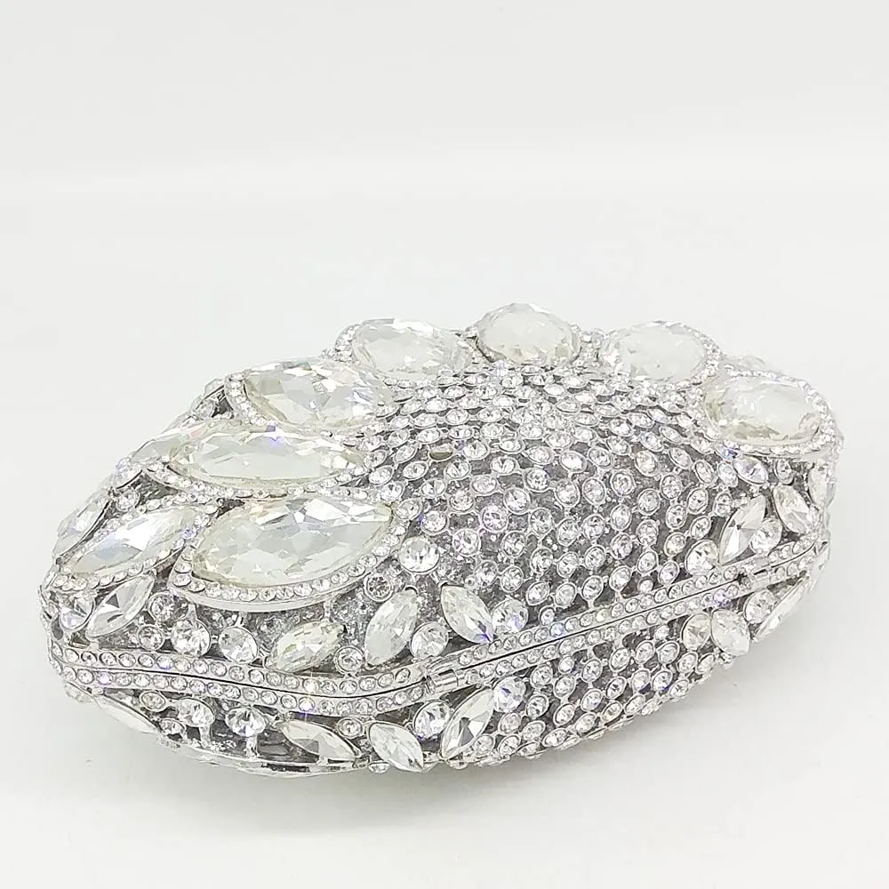 Boutique De FGG Women Peacock Clutch Purses for Women Formal Crystal Evening Bags Bridal Wedding Rhinestone Clutch Bag,Mini