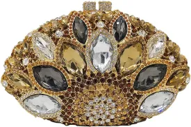 Boutique De FGG Women Peacock Clutch Purses for Women Formal Crystal Evening Bags Bridal Wedding Rhinestone Clutch Bag,Mini