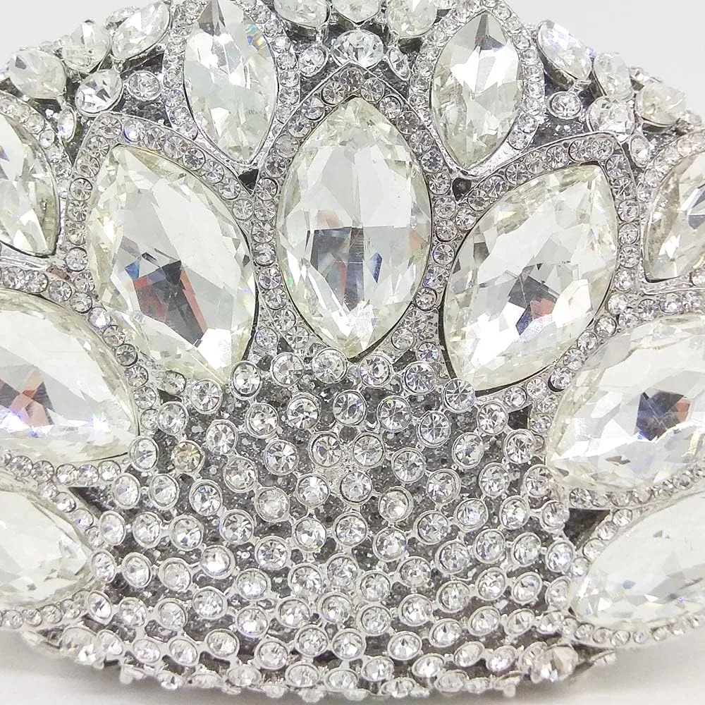 Boutique De FGG Women Peacock Clutch Purses for Women Formal Crystal Evening Bags Bridal Wedding Rhinestone Clutch Bag,Mini