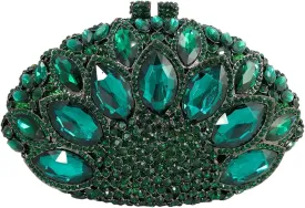 Boutique De FGG Women Peacock Clutch Purses for Women Formal Crystal Evening Bags Bridal Wedding Rhinestone Clutch Bag,Mini