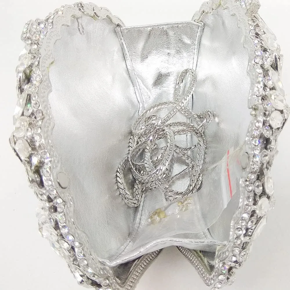 Boutique De FGG Women Peacock Clutch Purses for Women Formal Crystal Evening Bags Bridal Wedding Rhinestone Clutch Bag,Mini