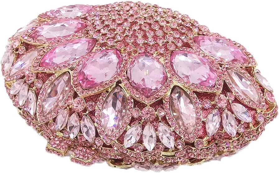 Boutique De FGG Women Peacock Clutch Purses for Women Formal Crystal Evening Bags Bridal Wedding Rhinestone Clutch Bag,Mini