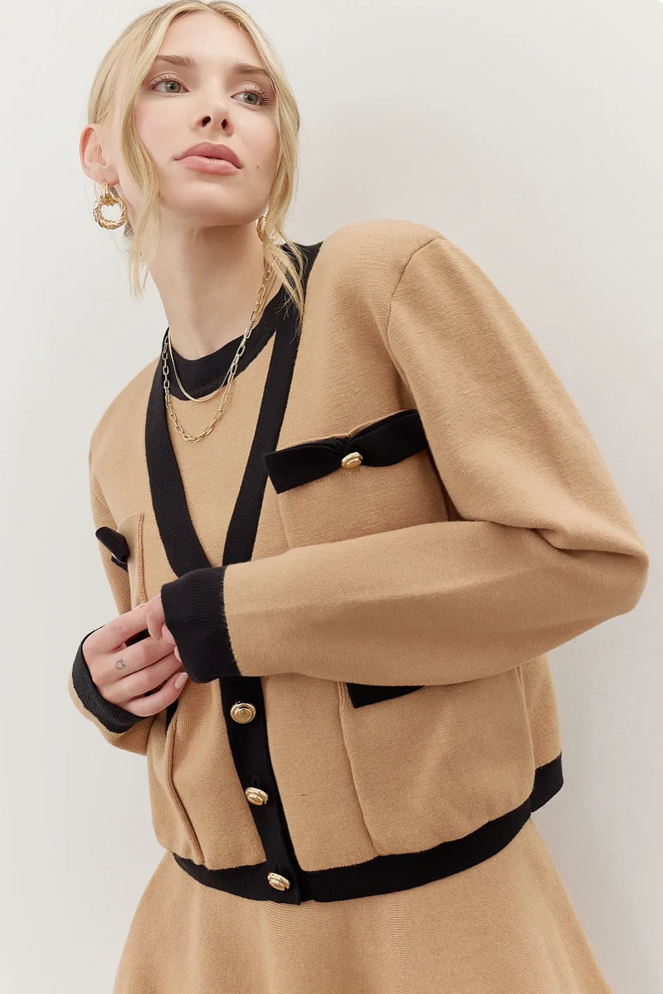 Bow Detail Knit Cardigan
