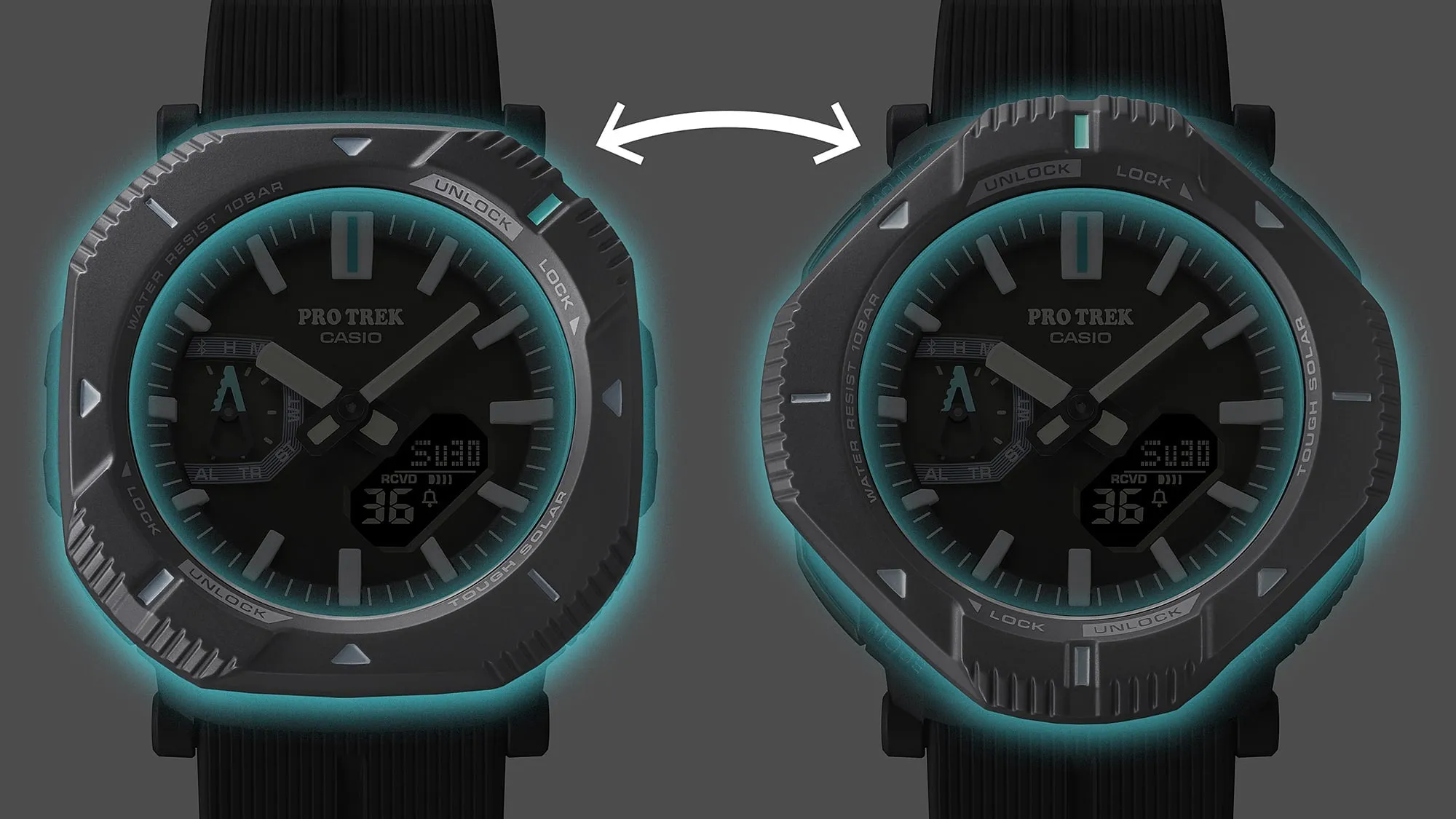 Casio Protrek DUO Solar Grey Resin Band Watch PRJB001-7D