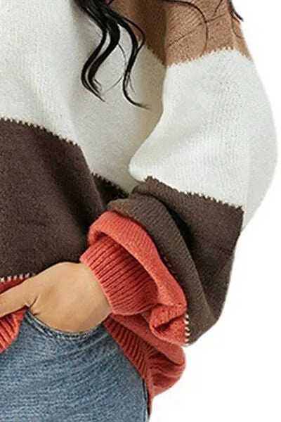 Chic Color Block Cozy Sweater