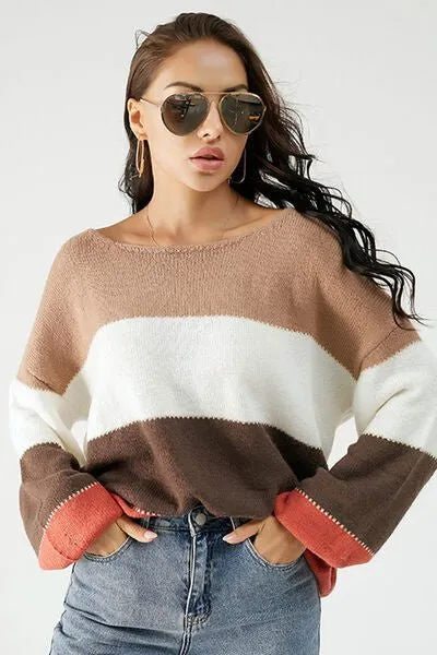 Chic Color Block Cozy Sweater