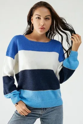 Chic Color Block Cozy Sweater