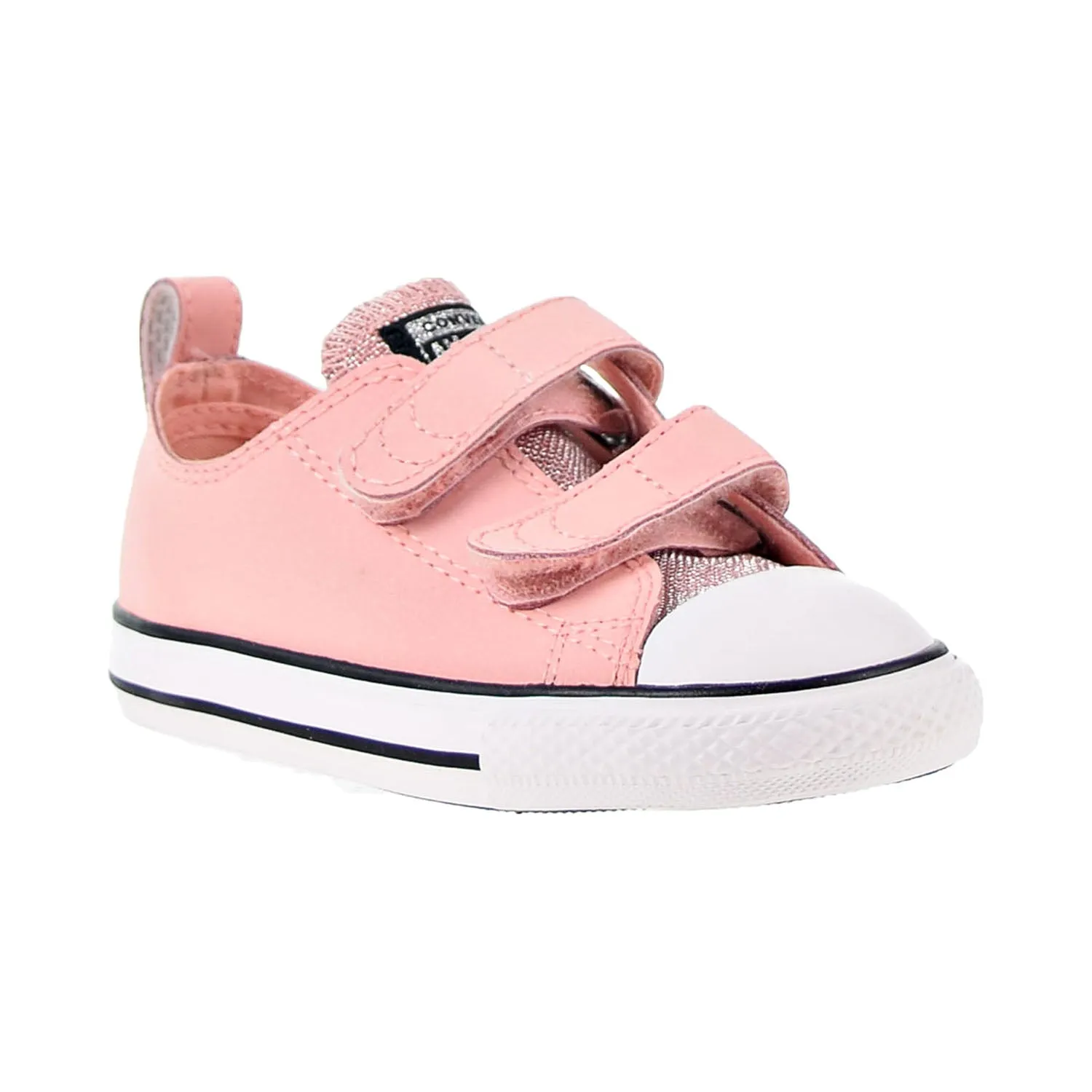 Converse Chuck Taylor All Star Hook and Loop Glitter Toddler Shoes Storm Pink