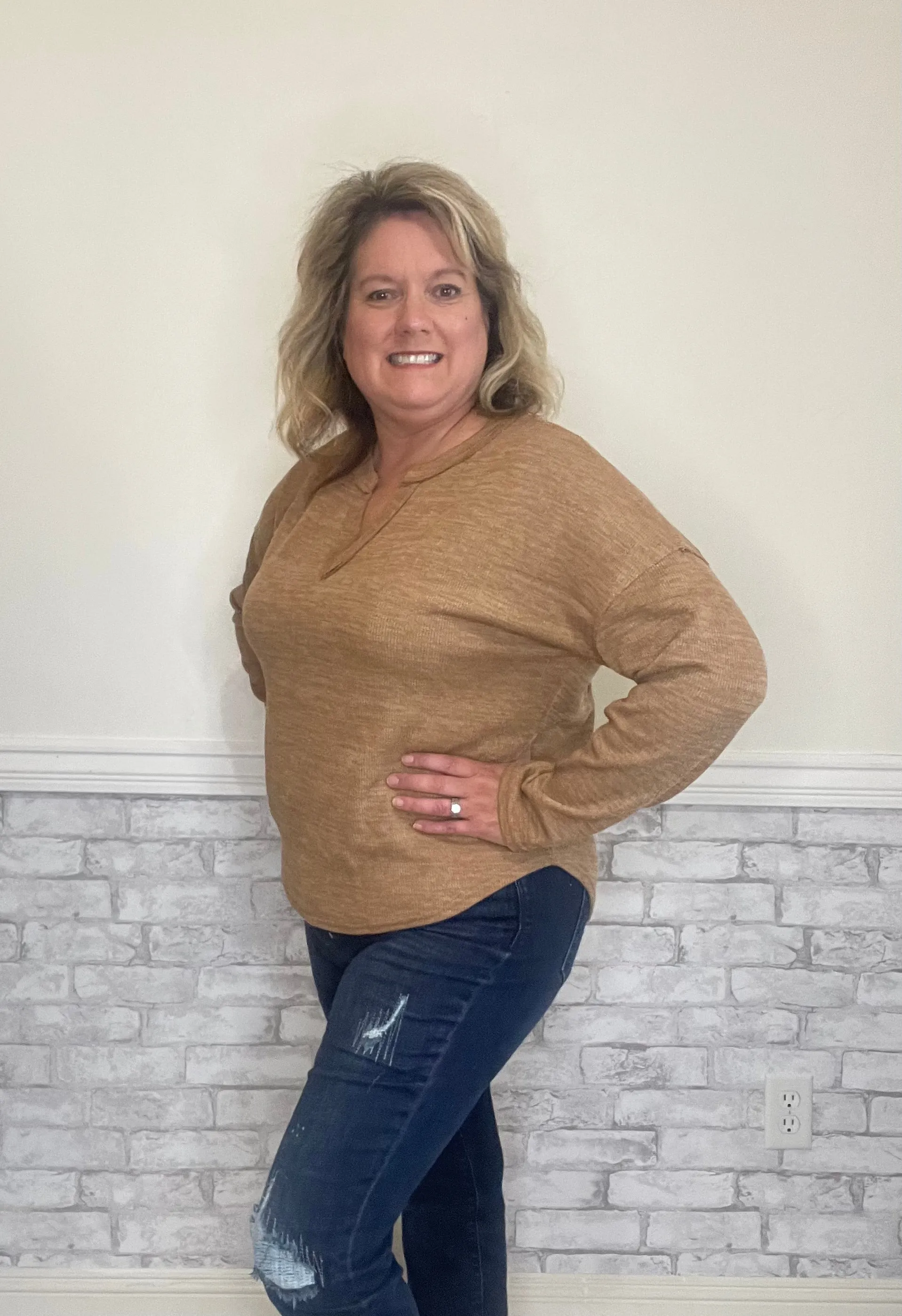 Cozy Chic Reversed Detailed Knit Top- Mocha