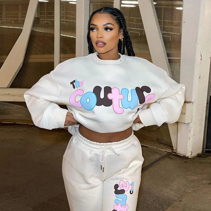 Cozy Comfort Sweatshirt And Sweatpants Two-piece Suit - GlamzLife