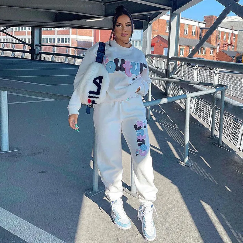 Cozy Comfort Sweatshirt And Sweatpants Two-piece Suit - GlamzLife