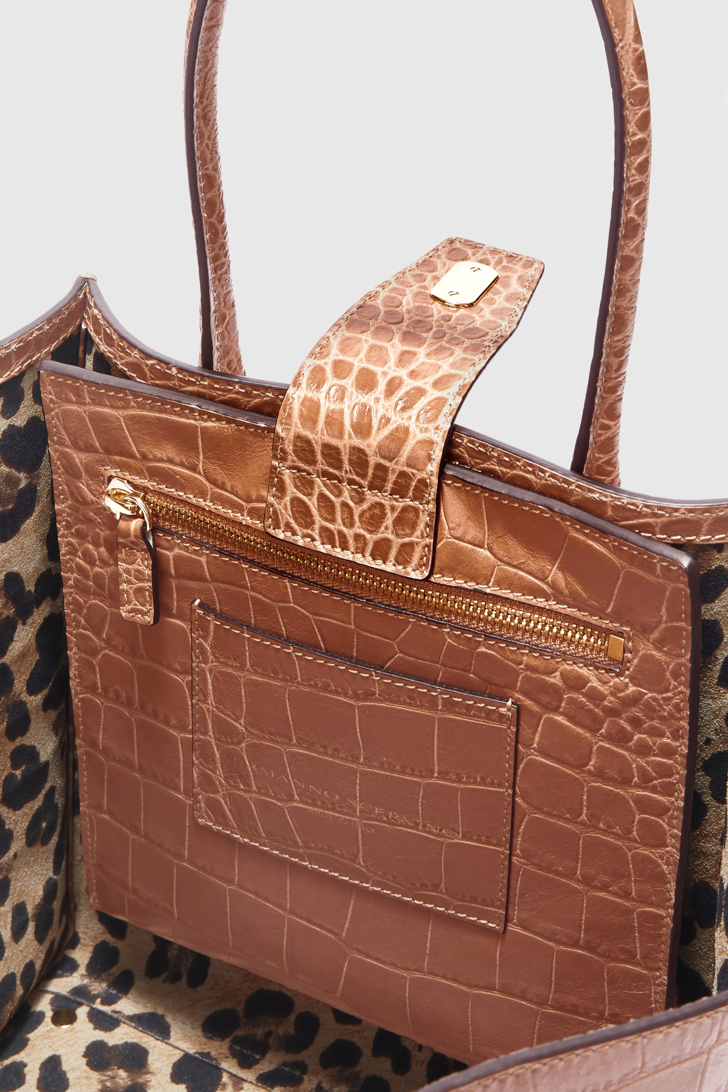 Crocodile-print Maggie bag