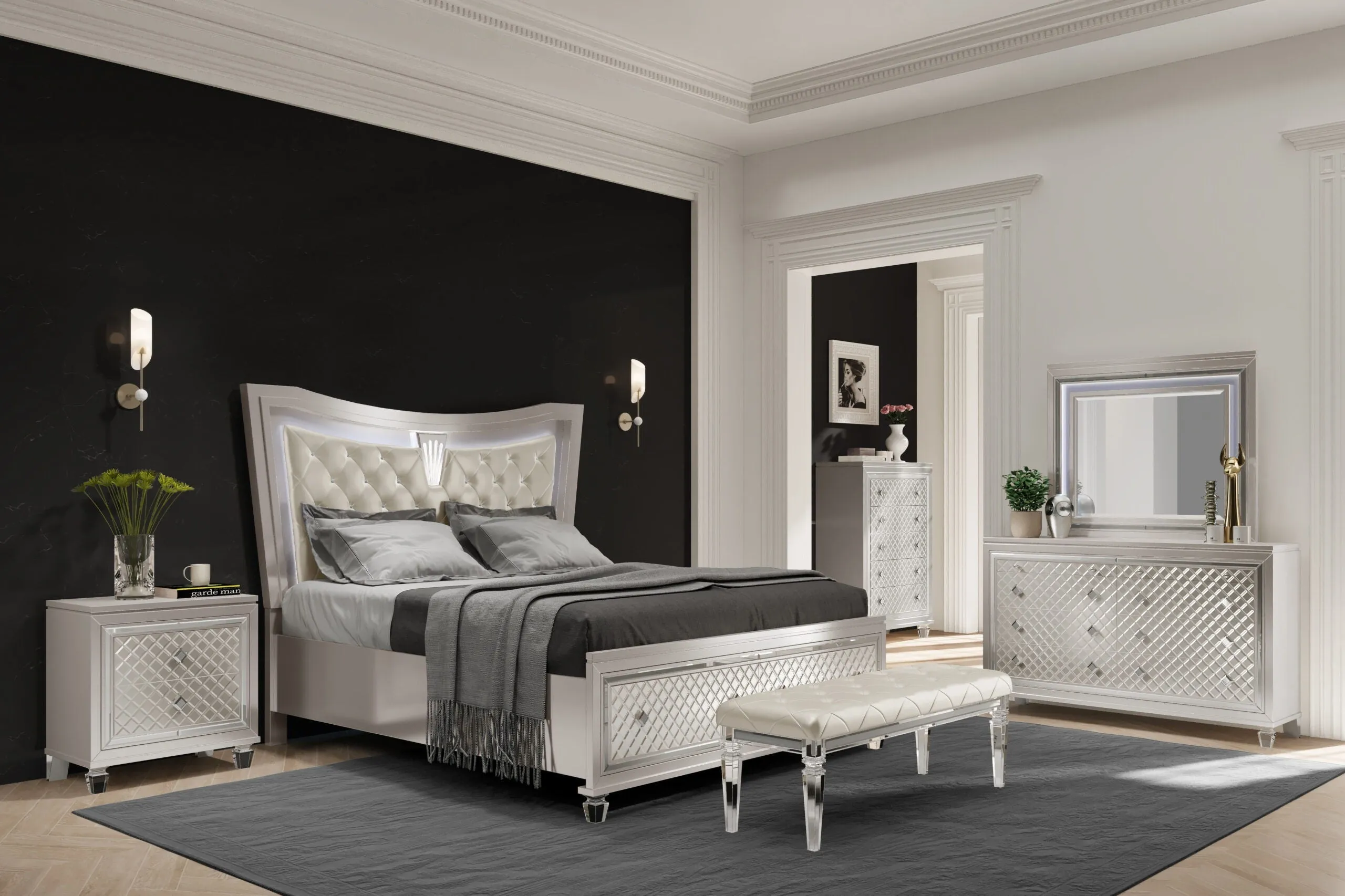 Cross - Glam Nightstand - Champagne by Couch.com