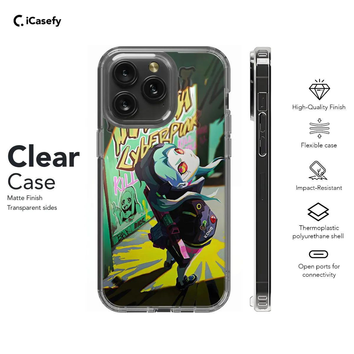 Cyberpunk Anime Rebecca Japanese Manga Phone Case iPhone Samsung Pixel & More #4