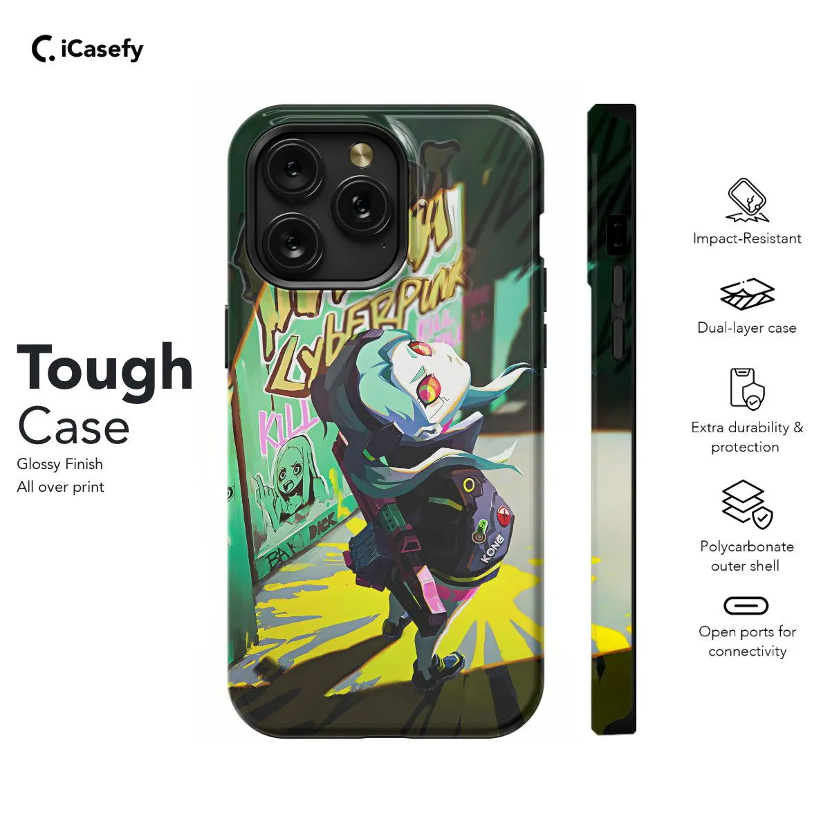 Cyberpunk Anime Rebecca Japanese Manga Phone Case iPhone Samsung Pixel & More #4
