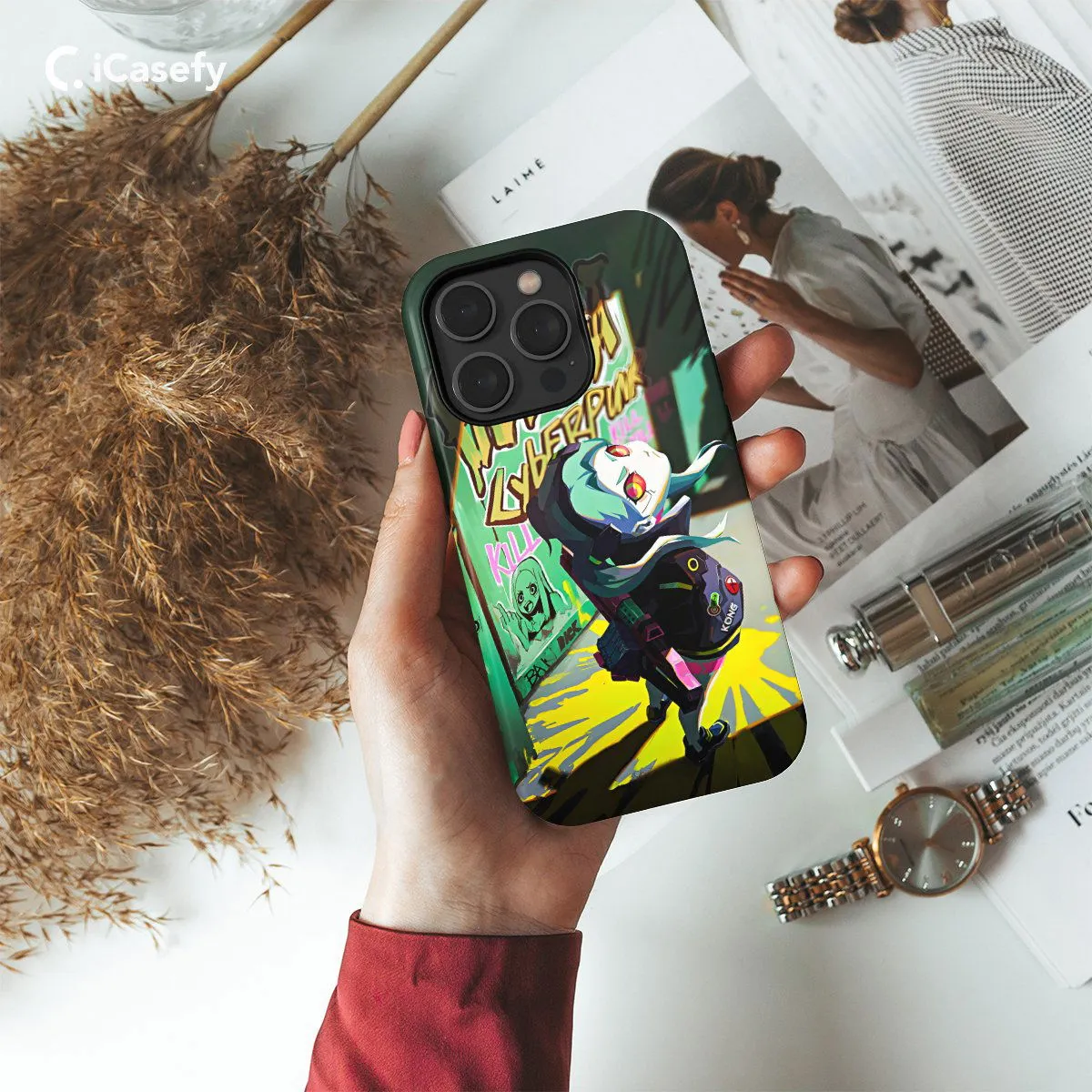 Cyberpunk Anime Rebecca Japanese Manga Phone Case iPhone Samsung Pixel & More #4