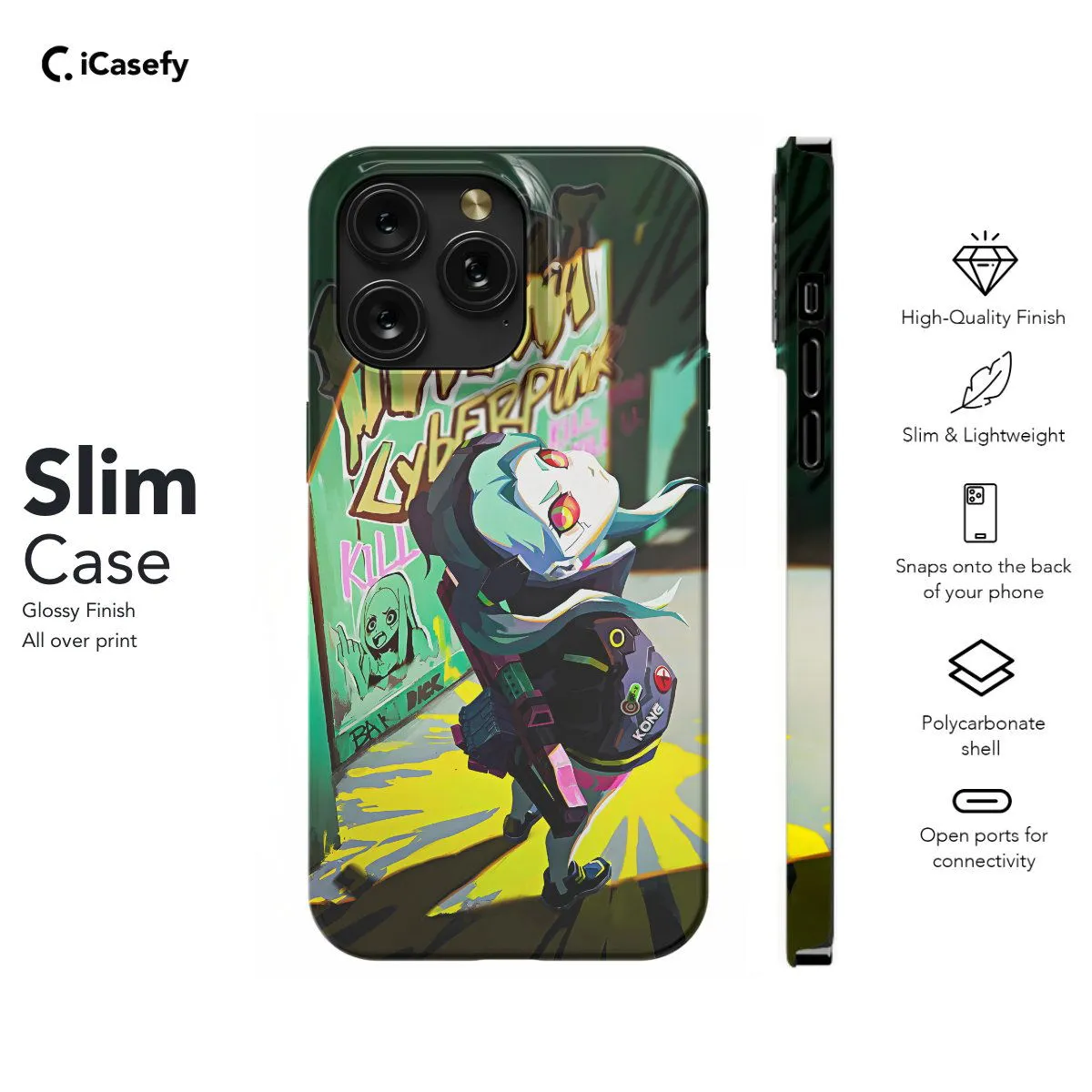Cyberpunk Anime Rebecca Japanese Manga Phone Case iPhone Samsung Pixel & More #4