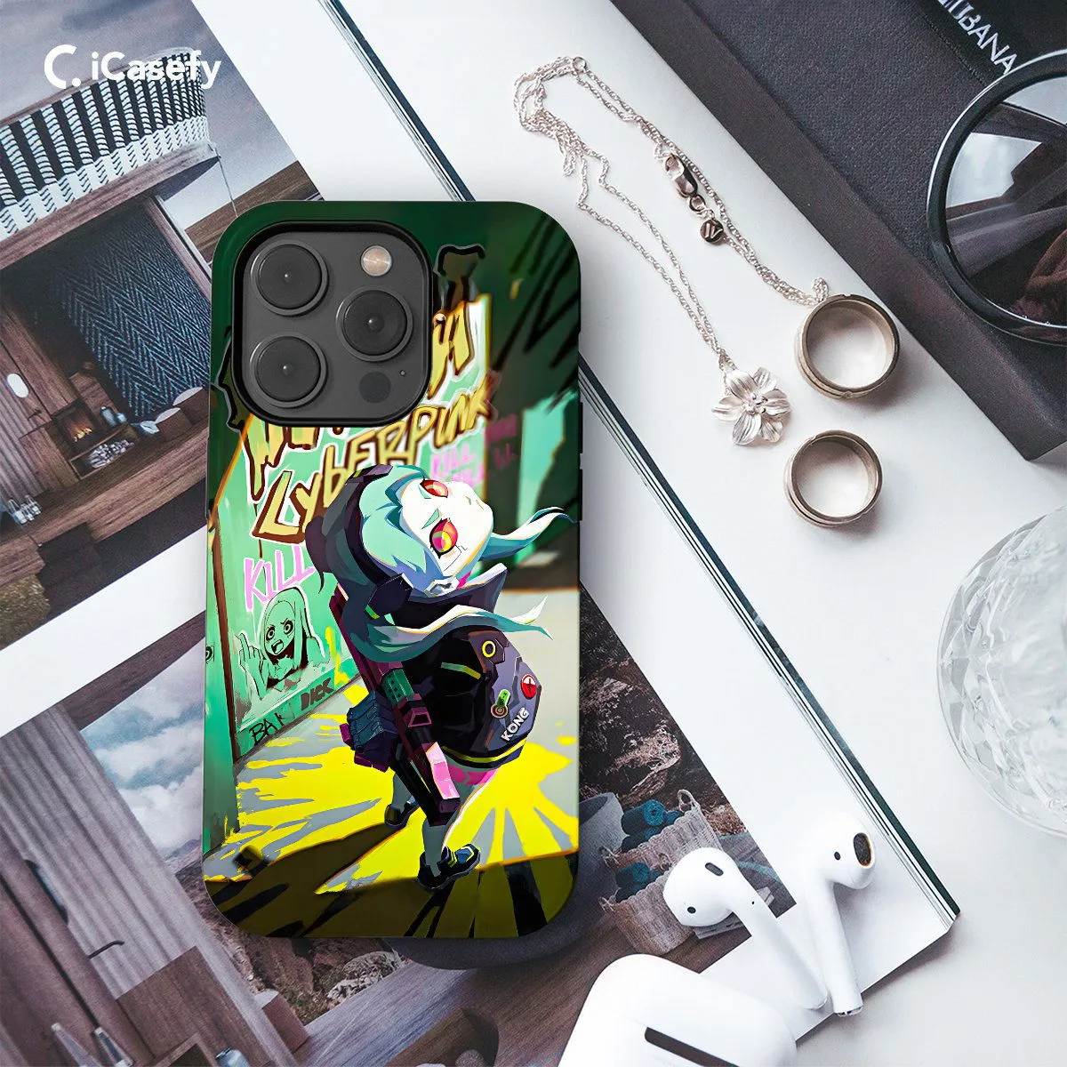 Cyberpunk Anime Rebecca Japanese Manga Phone Case iPhone Samsung Pixel & More #4