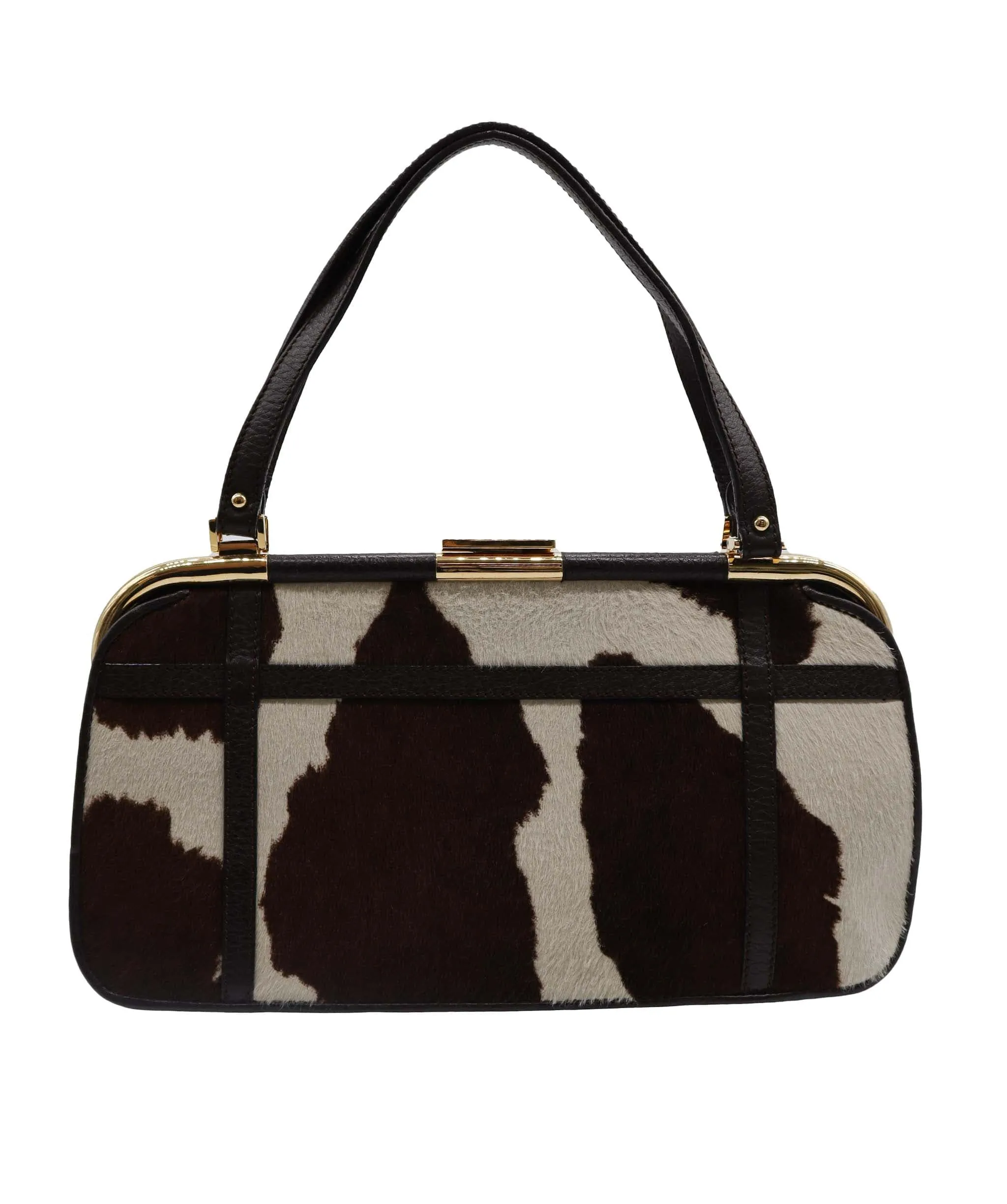 D&G Animal Print Calfhair Bag Brown Cream DXBS1949