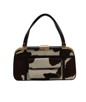 D&G Animal Print Calfhair Bag Brown Cream DXBS1949
