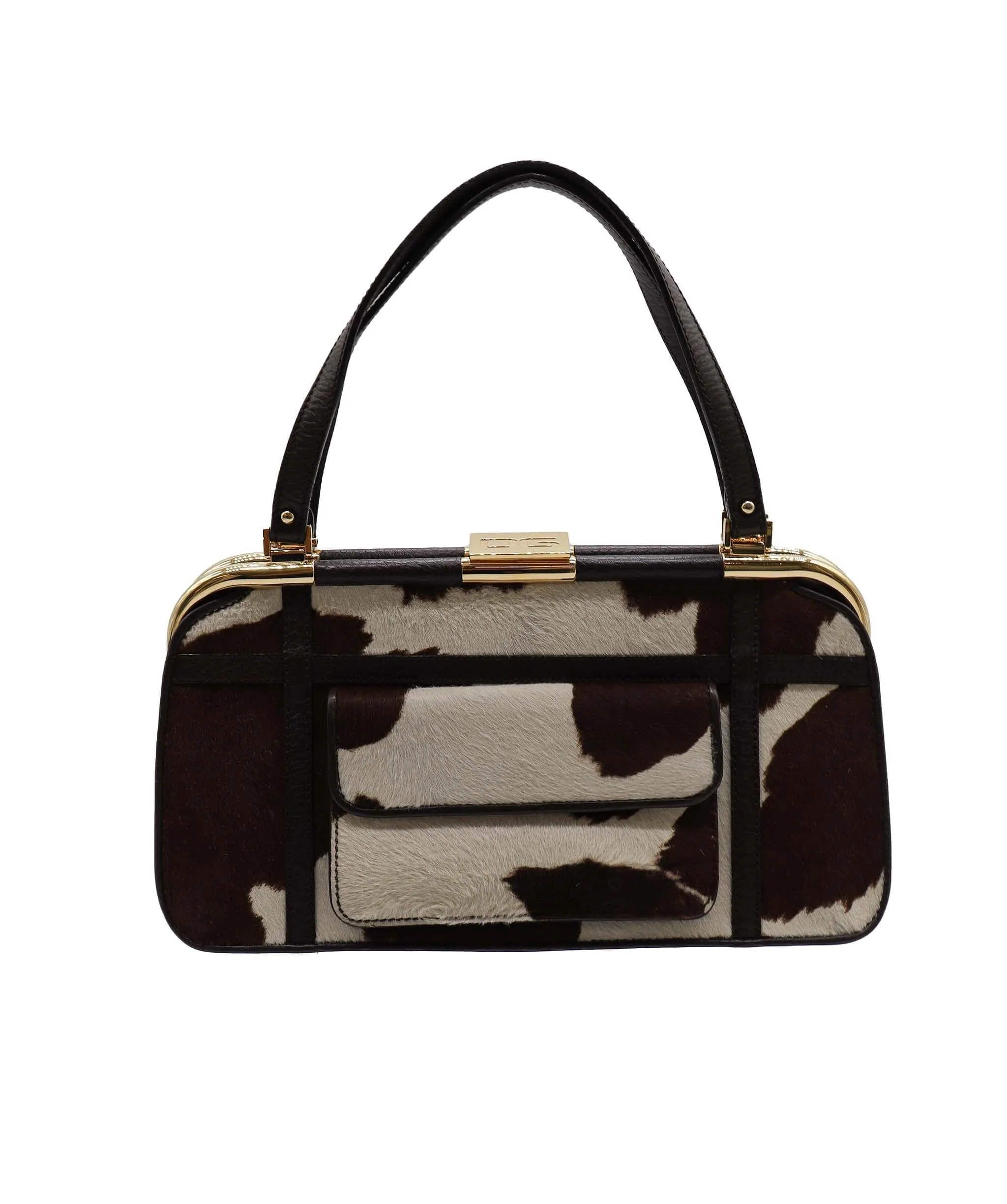 D&G Animal Print Calfhair Bag Brown Cream DXBS1949