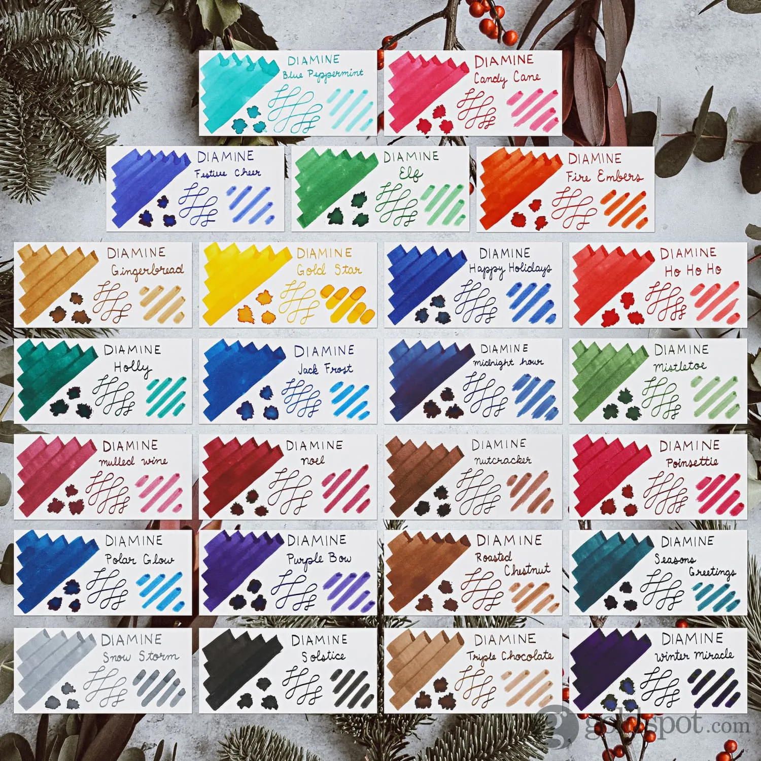 Diamine Inkvent Blue Edition Standard Bottled Ink in Ho Ho Ho - 50 mL