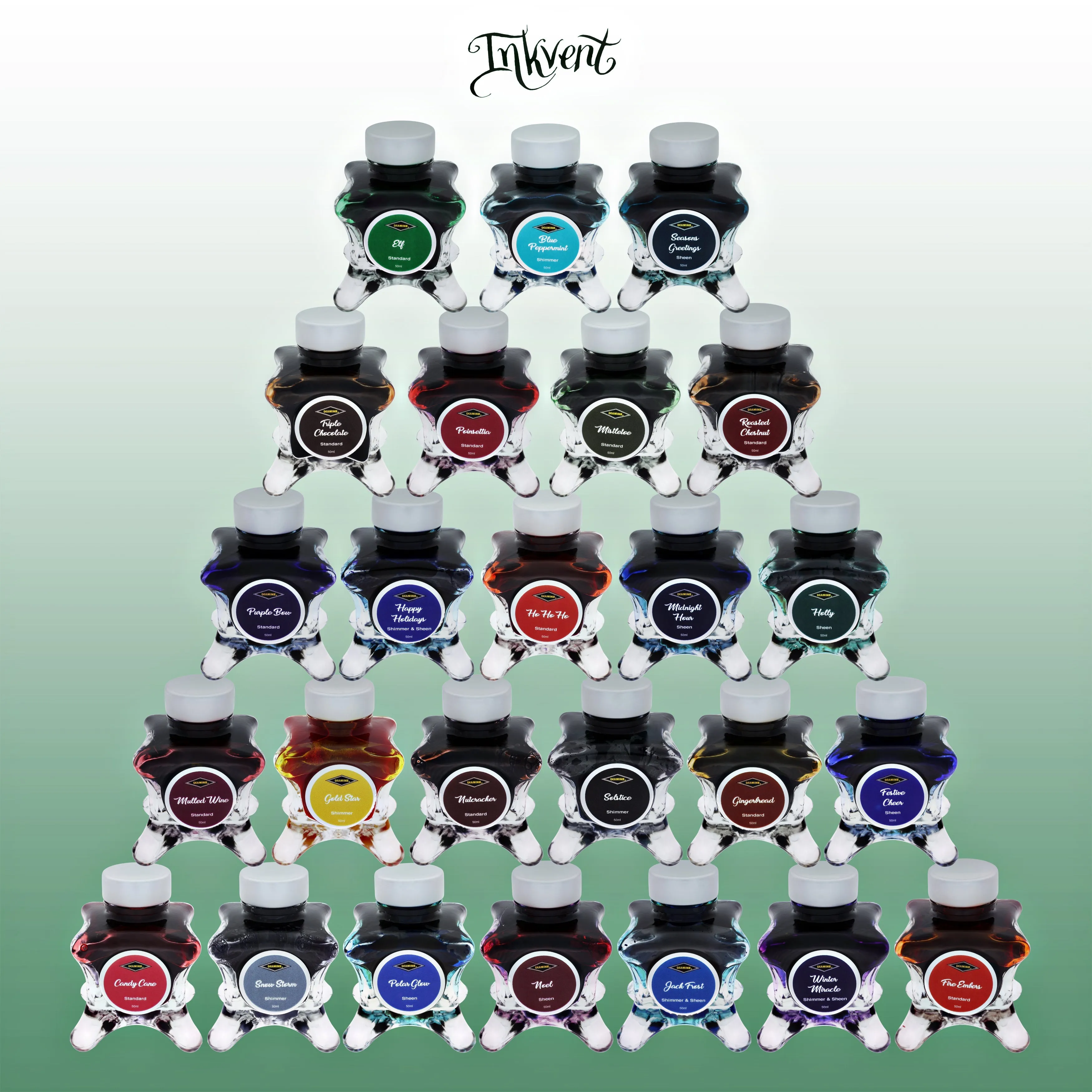 Diamine Inkvent Blue Edition Standard Bottled Ink in Ho Ho Ho - 50 mL